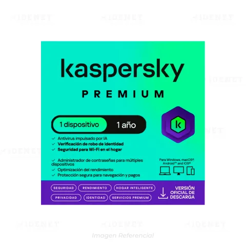 ANTIVIRUS KASPERSKY PREMIUM 1 EQUIPO 12 MESES