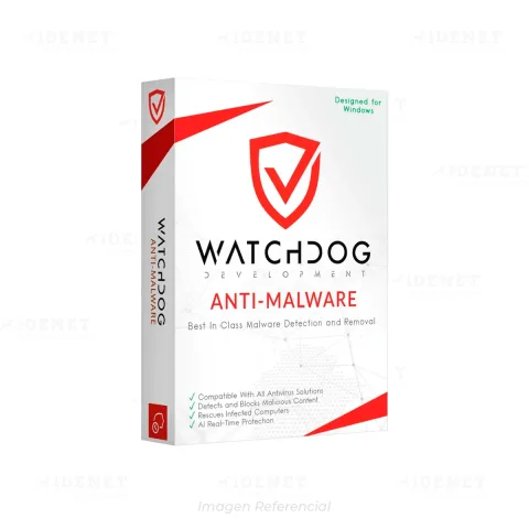 WATCHDOG ANTIMALWARE 1 EQUIPO 12 MESES