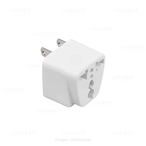 ADAPTADOR ENCHUFE CORRIENTE 3 a 2 PATAS PLANAS, BLANCO