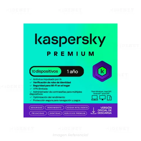 ANTIVIRUS KASPERSKY PREMIUM 10 EQUIPOS 12 MESES