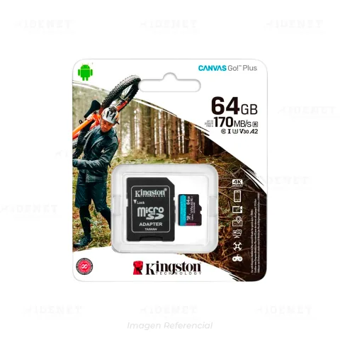 MEMORIA micro SD 64GB KINGSTON CANVAS GO! PLUS