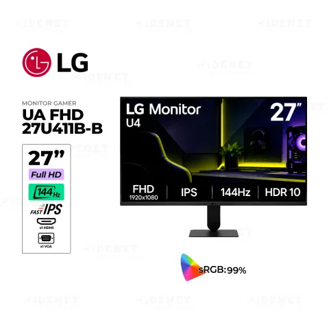 MONITOR LG U4 27U411B-B 27P IPS FHD 144 Hz