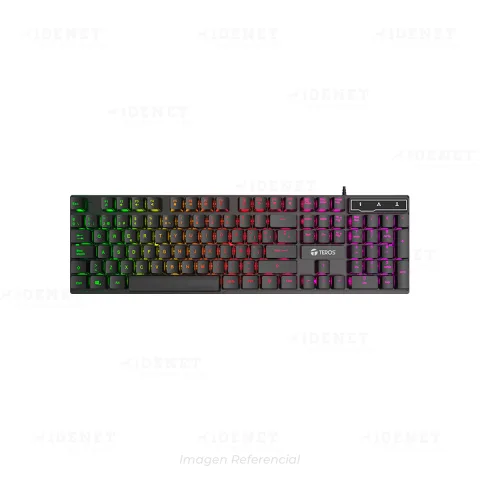 TECLADO CABLEADO GAMER TEROS TE-4072G RGB RAINBOW