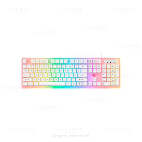 TECLADO HAVIT KB876L-SP BLANCO TRANSPARENTE RGB MEMBRANA