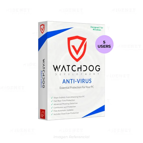 WATCHDOG ANTIVIRUS 5 EQUIPOS 12 MESES