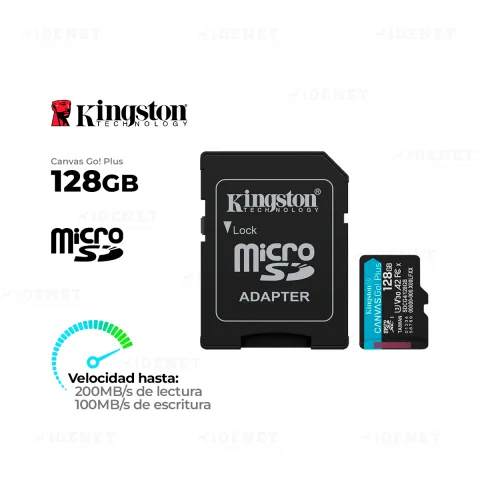 MEMORIA micro SD 128GB KINGSTON CANVAS GO! PLUS G4