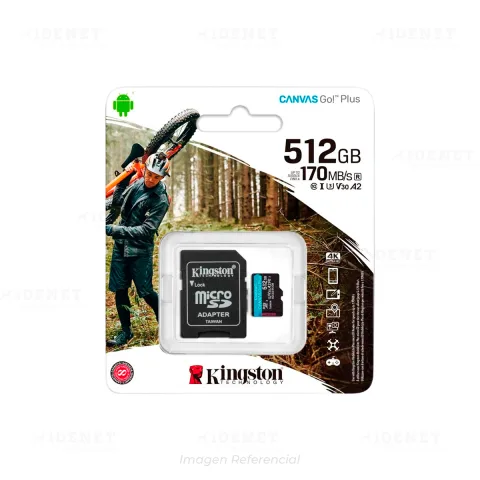 MEMORIA micro SD 512GB KINGSTON CANVAS GO! PLUS