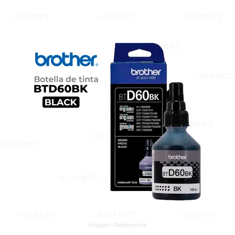 TINTA BROTHER BT D60BK BLACK 108ml C/U