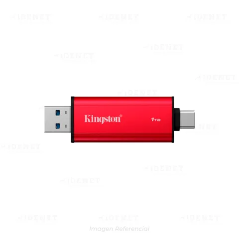 DISCO SOLIDO SSD EXTERNO KINGSTON 1TB PORTABLE DUAL Gen Red
