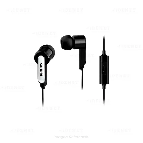 AURICULAR CABLEADO JACK 3.5MM PHILIPS SHE1405BK BLACK
