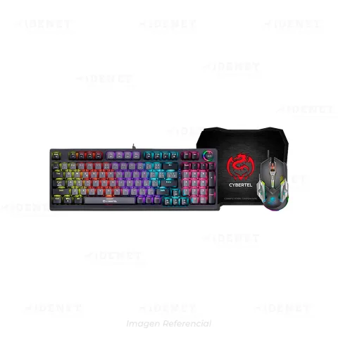 COMBO CYBERTEL STRIKER GRAY CBX GT1802B + TECLADO MECANICO RGB + MOUSE + PAD MOUSE