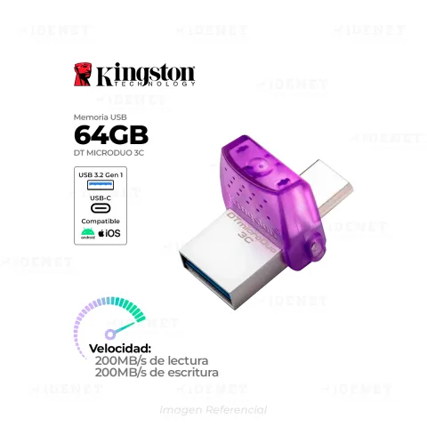 MEMORIA USB KINGSTON DATA TRAVELER MICRODUO 3C/64GB