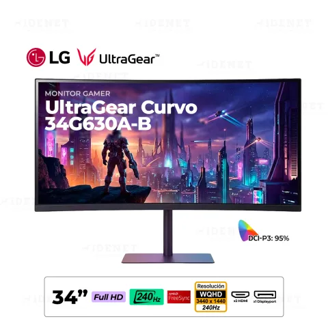 Monitor LG Gaming UltraGear 34G630A-B 2K WQHD CURVO 10W