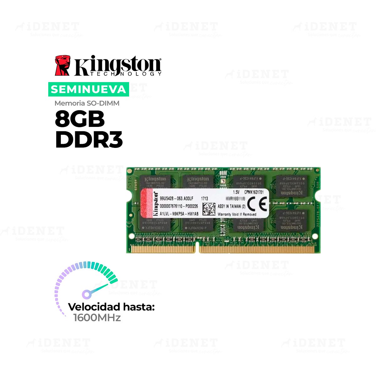 Memoria RAM Kingston KVR16LS11/8 SODIMM 8GB DDR3 1600 MHZ