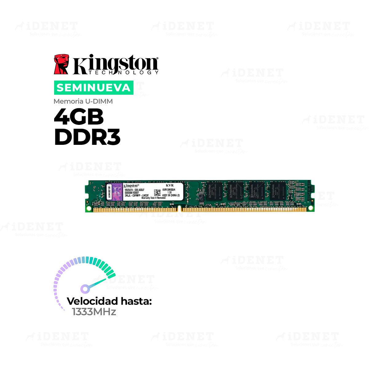 Memoria RAM Kingston KVR13N9S8/4 SODIMM 4GB DDR3 1333 MHZ