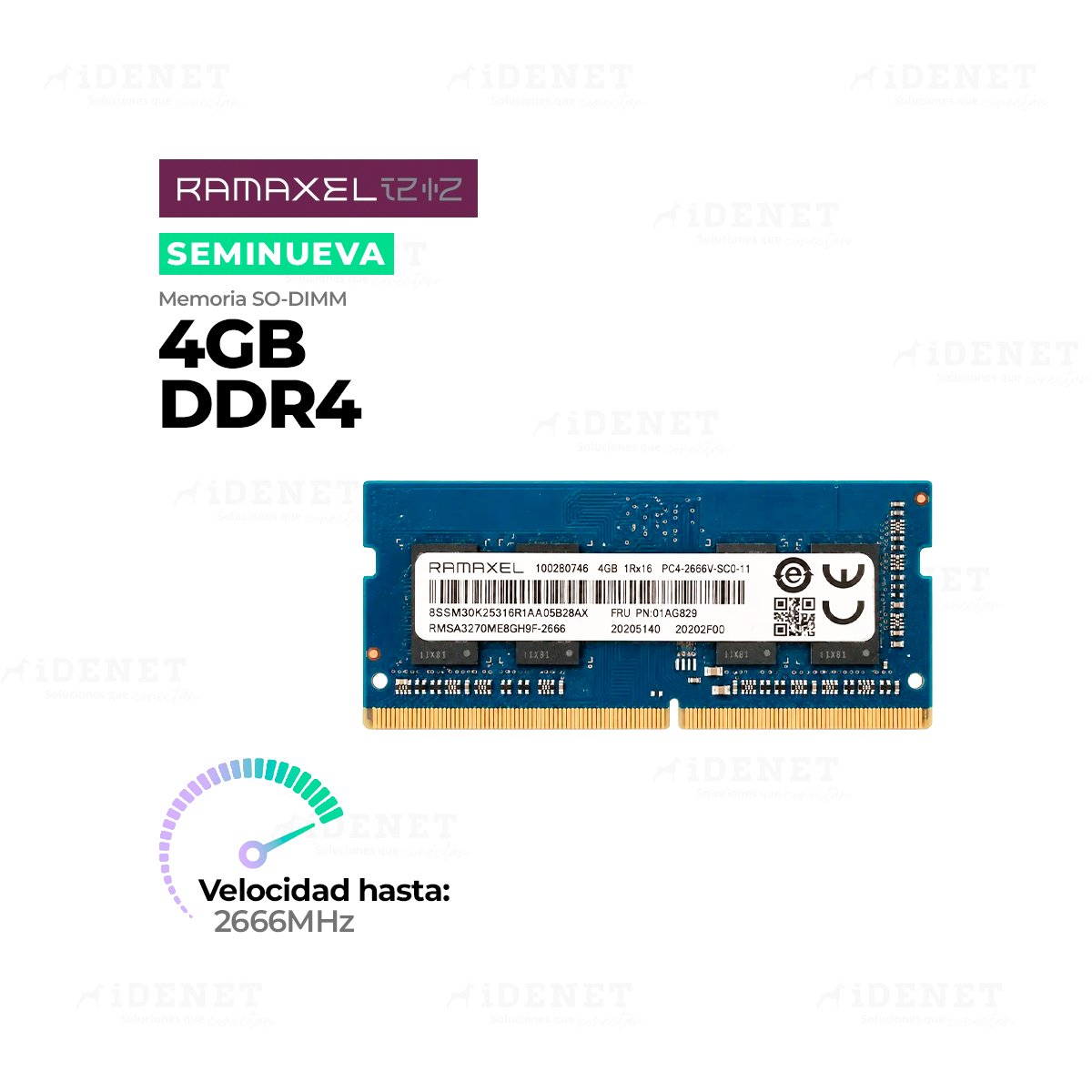 Memoria RAM Ramaxel RMSA3270ME86H9F SODIMM 4GB DDR4 2666 MHZ