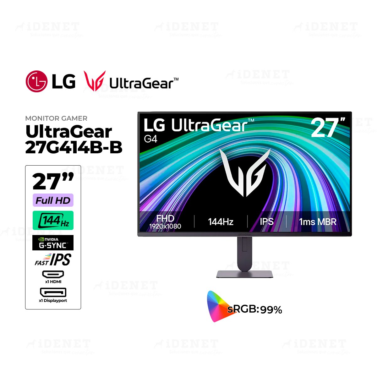 MONITOR LG GAMING ULTRAGEAR G4 27G414B-B 27P IPS FHD 144 Hz