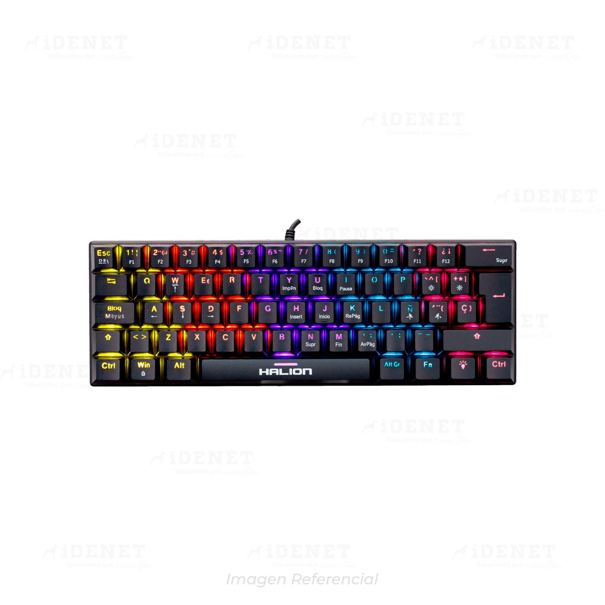 TECLADO MECANICO HALION KM201 COMANCHE 62 RAINBOW