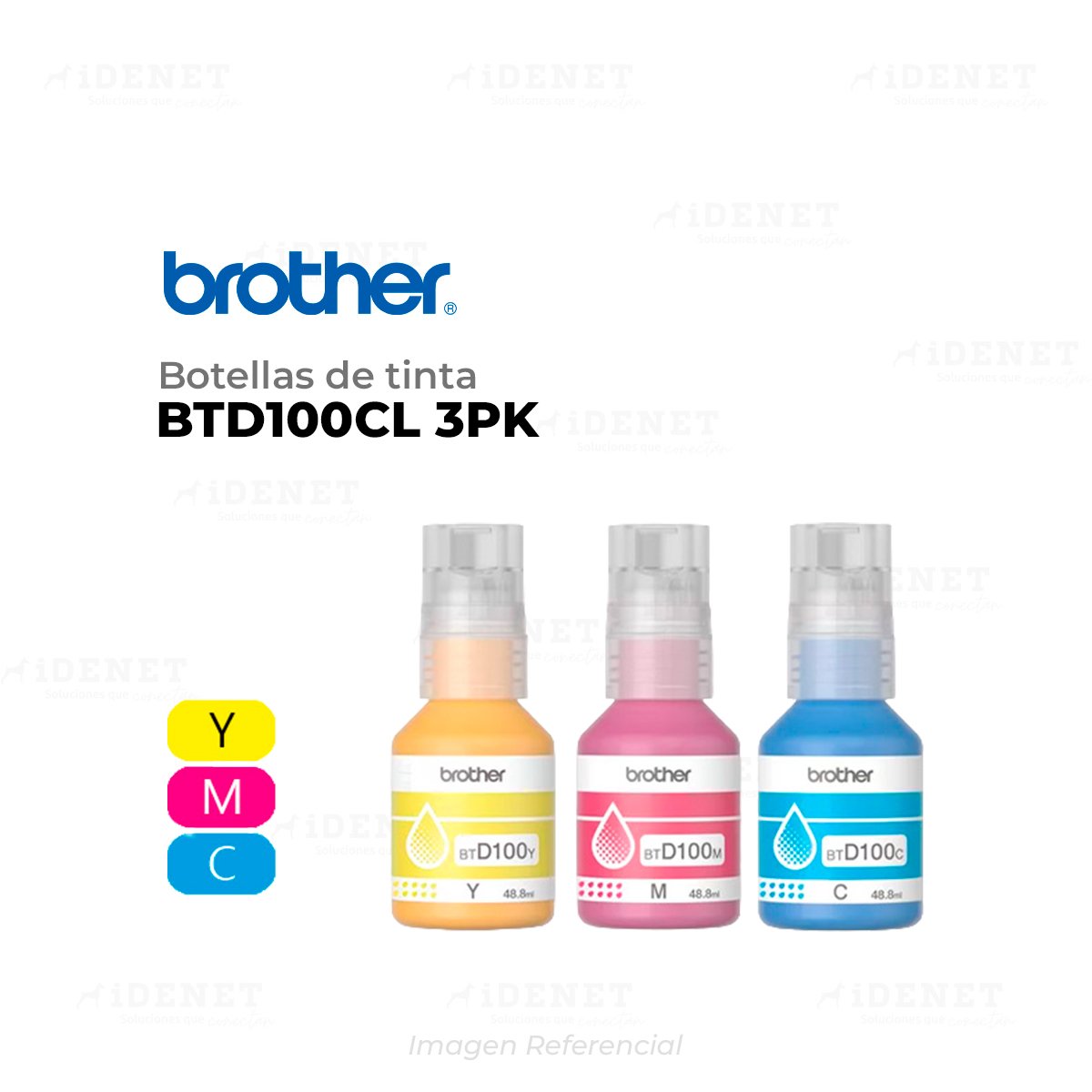 TINTA BROTHER TRIPACK BTD100CL 3PK 48.8ml C/U