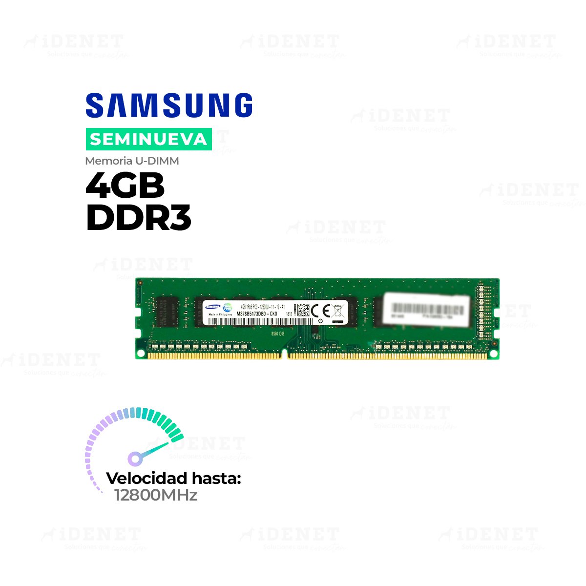 Memoria RAM Samsung M378B5173DB0-CKO UDIMM 4GB DDR3 12800 MHZ